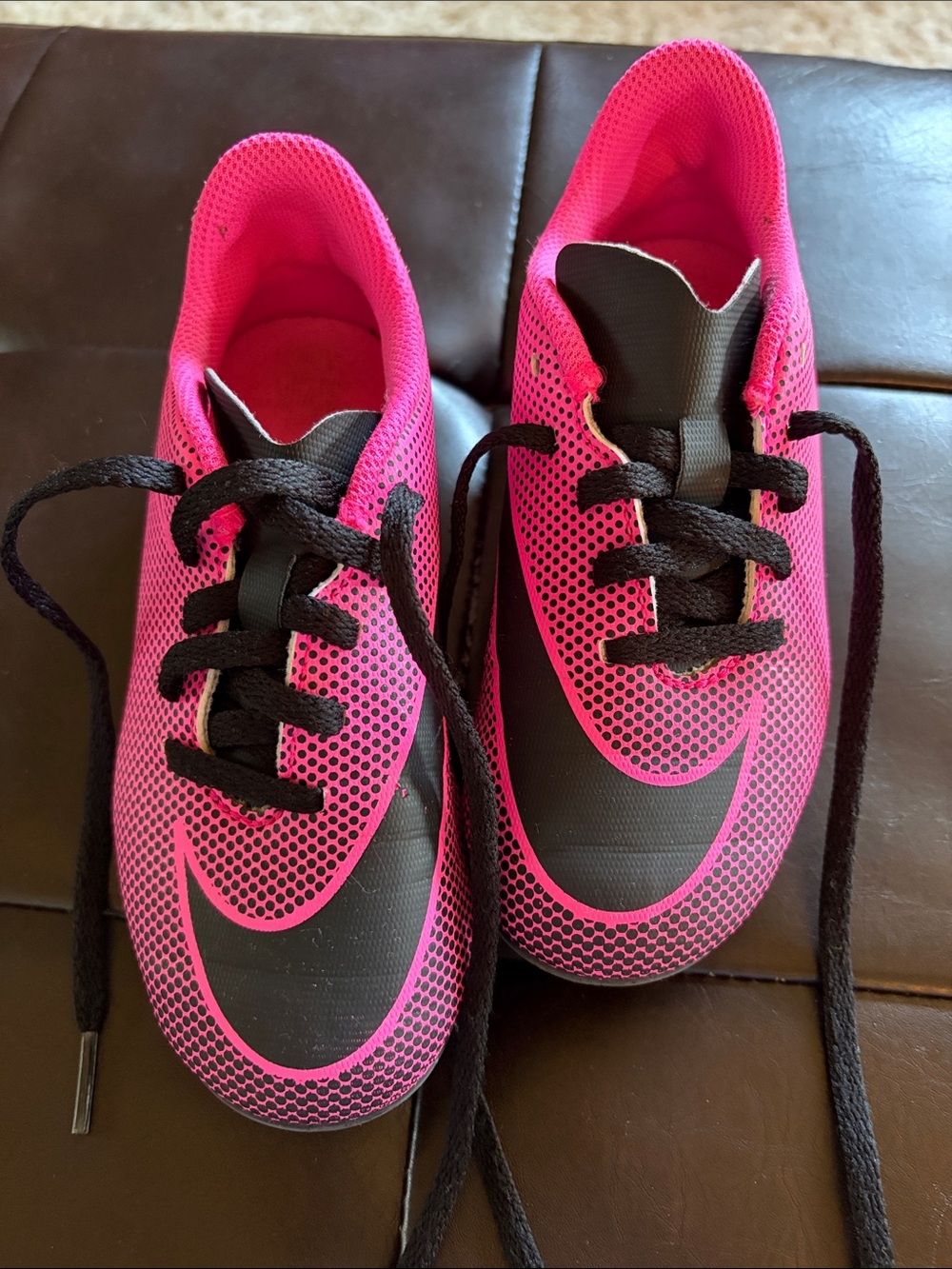 Nike Kids Hot Pink and Black Cleats